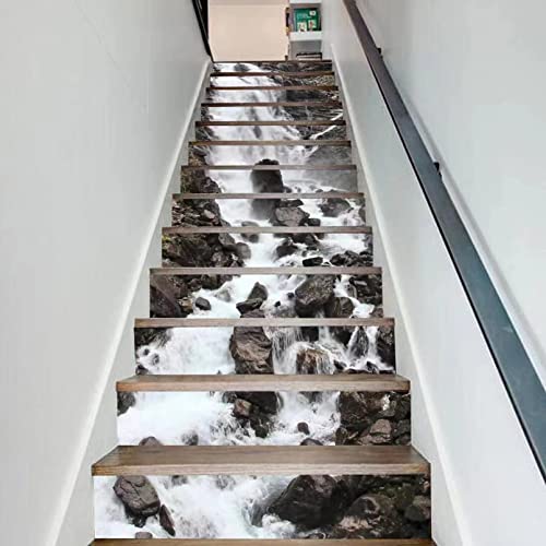 AGSYFFD 3D-Treppenaufkleber, selbstklebende Aufkleber, Setzstufenaufkleber - Vinyl-Aufkleber für Heimdekoration (100 cm x 18 cm x 13 Stück) von AGSYFFD