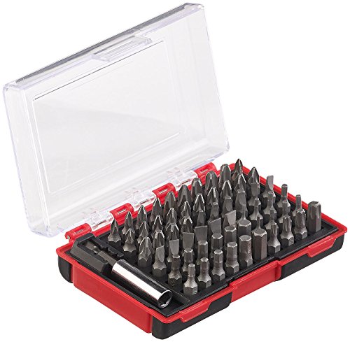 AGT Professional Bitsatz: 61-teiliges Bit-Set mit magnetischem Bithalter, Chrom-Vanadium-Stahl (Schrauber Bits, Torx Bit, Schraubenzieher) von AGT Professional