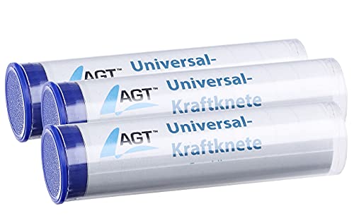 AGT Kaltschweißmasse: 3er-Pack Universal-Kraftknete: 2K-Kleber aus Epoxidharz, 3x 56 g (Epoxidharz Knetmasse, Epoxid Knetmasse, Mastic Repair Epoxy) von AGT