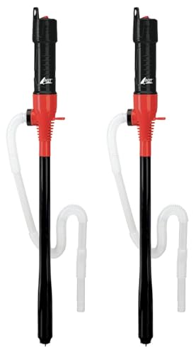 AGT Pumpe: 2er-Set Flüssigkeitspumpe mit Batterie, für Diesel/Wasser/Öl, 8l/Min. (Regenfasspumpe, Benzin-Pumpe, Kanister) von AGT