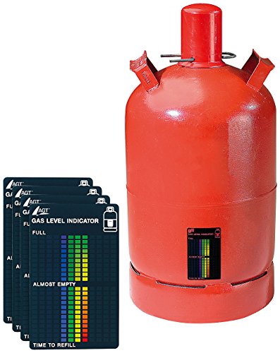AGT Gasstandsanzeiger: 4er-Set Gasstand-Anzeiger für Gasflaschen, 22-stufige Skala (Gasanzeiger für Gasflaschen, Füllstandsanzeige, Gasflasche) von AGT