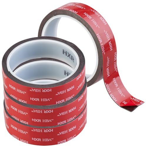 AGT Acrylatschaum-Klebeband: 4er-Set Industrie Acryl Doppelklebebänder, 2,5cm x 3m, 27,5 kg pro Met (Reparatur-Klebeband wasserfest, Multi-Power-Tape) von AGT