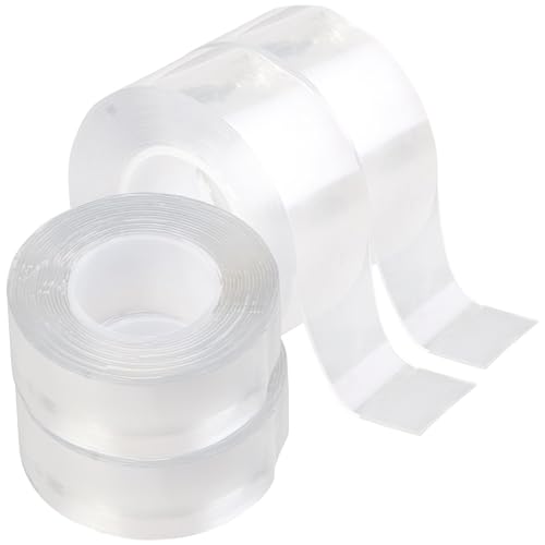 AGT Klebeband transparent: 12m Doppelseitiges Nano-Klebeband, 2,5 cm Breite, Tragkraft 110 g/cm² (Doppelseitiges Klebeband stark, Multifunktions-Doppelklebeband) von AGT