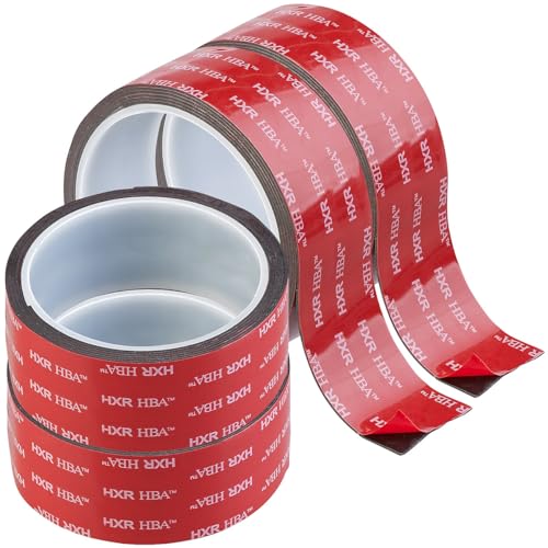AGT Acrylat-Klebeband: 4er-Set Industrie Acryl Doppel-Klebebänder, 5cm x 3m, 55 kg pro Meter (Reparatur-Klebeband wasserfest, Doppelklebeband extra stark, Selbstklebende Fliesen) von AGT