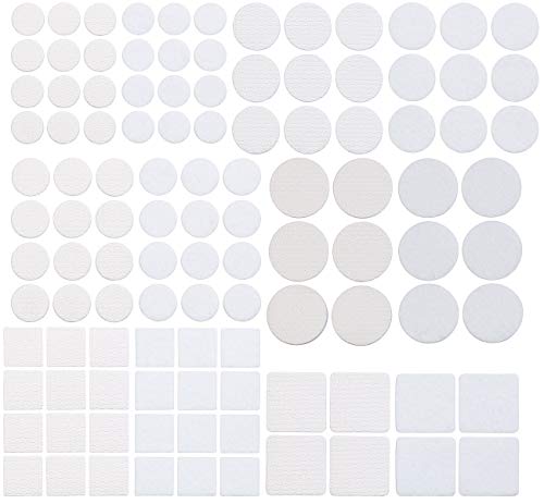 AGT Filzgleiter Stuhl: 110-teiliges Filzgleiter- und Möbelpuffer-Set, selbstklebend, weiß (Türklinkenpuffer, Anschlagdämpfer, Selbstklebende Fliesen) von AGT
