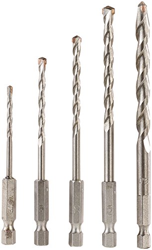 AGT Bithalter Bohrer: Beton-Bohrer-Set für Akkuschrauber, 3-8 mm, 5 Stück (Bohrer-Set Sechskantschaft, Bohrer 1/4-Zoll-Sechskantschaft, Bohrmaschinen) von AGT