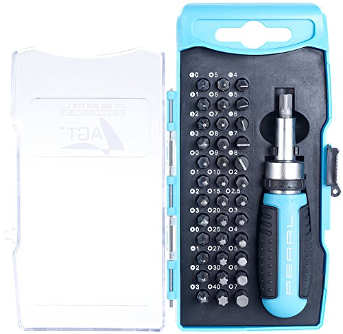 AGT Schraubendreher Set: 38-teiliges Werkzeug-Bit-Set mit Ratsche (PEARL Edition) (Torx Bit, Bit-Satz, Schraubenzieher) von AGT