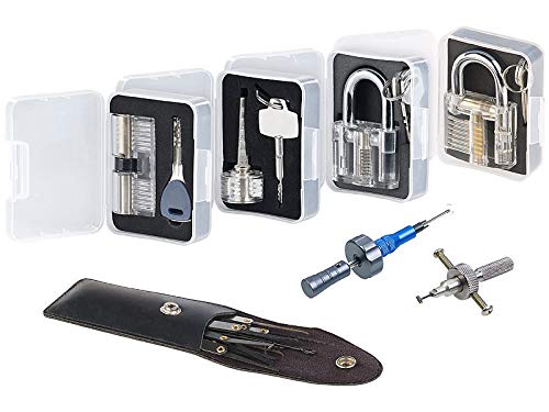 AGT Dietrich Werkzeug: Profi-Lockpicking-Set mit 19 Werkzeugen und 4 Übungsschlössern (Türöffner Werkzeug, Türöffner Dietrich, Experimentierkasten) von AGT
