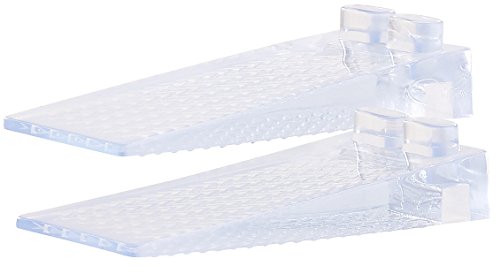 AGT Fensterkeil: 2er-Set transparente Kunststoff-Türkeile, 8,7 cm, stapelbar (Türstopper in Keilformen, Anti-Rutsch-Türkeil, Kindersicherung) von AGT