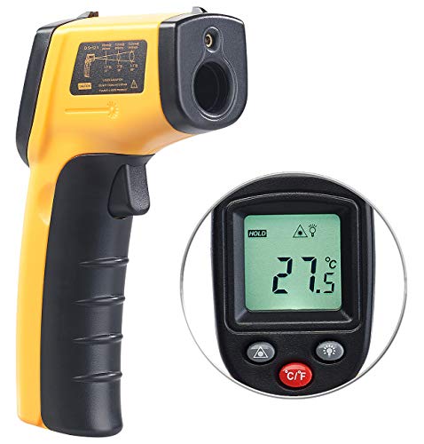 AGT Temperaturmessgerät: Berührungsloses Infrarot-Thermometer mit Laserpointer, -50 bis +380 °C (Laser Thermometer, Laser Thermometer Küche, Heizungsthermostat) von AGT