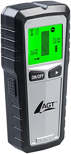 AGT Leitungsfinder: 5in1-Multi-Detektor mit LCD-Display für Metall, Stromleitungen & Holz (Kabelfinder, Leitungssuchgerät, Strom oder Metallsuchgerät) von AGT