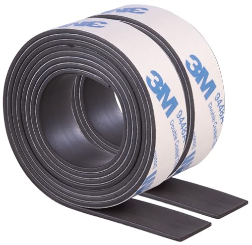 AGT Metallband: Selbstklebendes A+B Magnetband, 3M, zuschneidbar, 1 m + 1 m, 15 mm (Magnetband selbstklebend stark, Magnetstreifen selbstklebend) von AGT