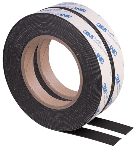AGT Magnetstreifen: Selbstklebendes A+B Magnetband, 3M, zuschneidbar, 6 m + 6 m, 15 mm (Magnetband stark, Fliegengitter-Magnet Fenster, Spiegel) von AGT