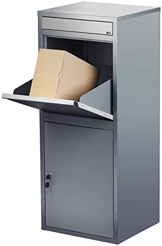 AGT Paketbox: Stand-Paketbriefkasten mit Rückholsperre, Stahlblech, 2 Schlüssel (Paketkasten, Standbriefkasten, Paketstation) von AGT