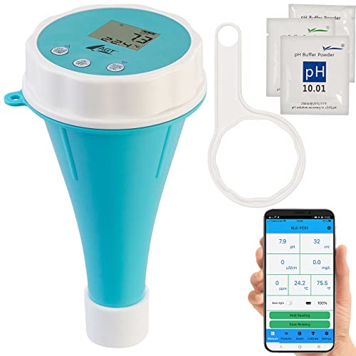 AGT Pooltester: Digitaler 6in1-Wassertester mit Bluetooth, Echtzeit-Monitoring und App (Pool Wassertester, Pooltester Digital, Smart Home) von AGT