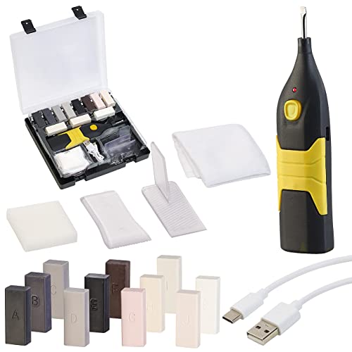 AGT PVC Boden reparieren: Reparaturset für Kunststoff-Oberflächen mit Akku-Wachsschmelzer, USB-C (Wohnmobil PVC Boden reparieren, ausbessern, Batterien) von AGT