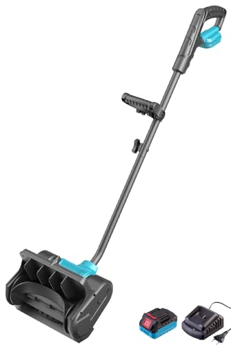 AGT Schneeräumer: 18-V-Akku-Schneebürste & -Schneefräse + Ladegerät, 25 cm, 2.700 U/Min. (Handschneefräse, Handschneefräse mit Akku, Schneeschaufel) von AGT