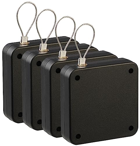 AGT Türschließer Mini: 4er-Set automat. Türschließer mit Tunnelzug, 1.200 g Zugkraft, schwarz (Automatischer Sensor, Schiebetürschließer, Toilette) von AGT