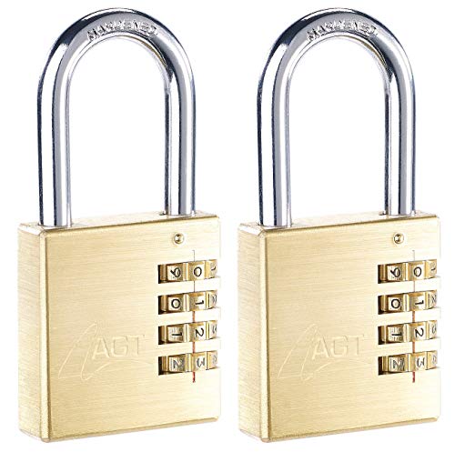 AGT Kombinationsschloss: 2er-Set Vorhänge-Schlösser mit 4-stelligem Zahlen-Code, 50 mm (Vorhängeschloss Zahlencode, Vorhängeschloss miit Zahlen, bugel) von AGT