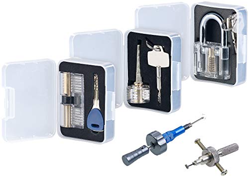 AGT Dietrich Set: Lockpicking-Erweiterungs-Set: 3 Übungsschlösser & 2 Profi-Werkzeuge (Schlossöffner Werkzeug, Schlossöffner Set, Experimentierkasten) von AGT