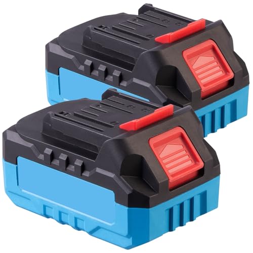 AGT Zubehör zu Akku Schneefräse: 2er-Set Li-Ion-Akkus für 18-V-Schneefräse HSB-200, 4.000 mAh / 72 Wh (Kabellose Schneefräse, akkubetriebene Hand-Schneefräse) von AGT