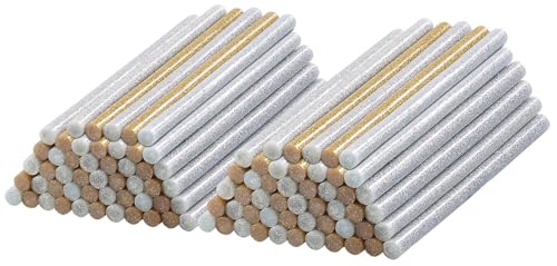 AGT Allzweck-Klebesticks: 100 Klebesticks für Heißklebepistolen, 11 x 200 mm, golden & silbern (Heissleim für Heissleimpistole, Kleber) von AGT