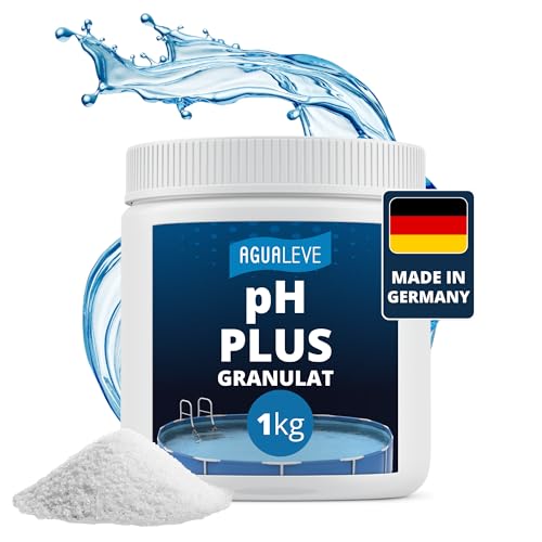 AGUALEVE® pH Plus Granulat 1kg *NEU* | hebt den pH-Wert punktgenau | für Pools, Aufstellpools, Whirlpools jeder Art und Größe | Markenqualität Made in Germany | mit Note 1,2 getestet von AGUALEVE