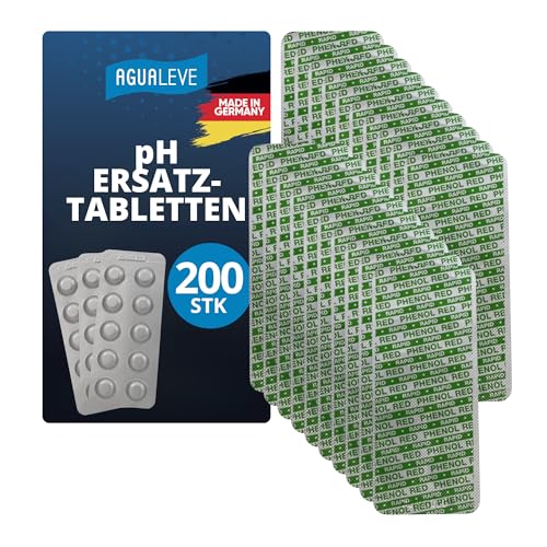 AGUALEVE® 200 pH-Wert (Phenol red) Rapid Pool Testtabletten | für Poolwasser-Schütteltest | Markenqualität Made in Germany | mit gratis digitalem Poolpflegeguide von AGUALEVE