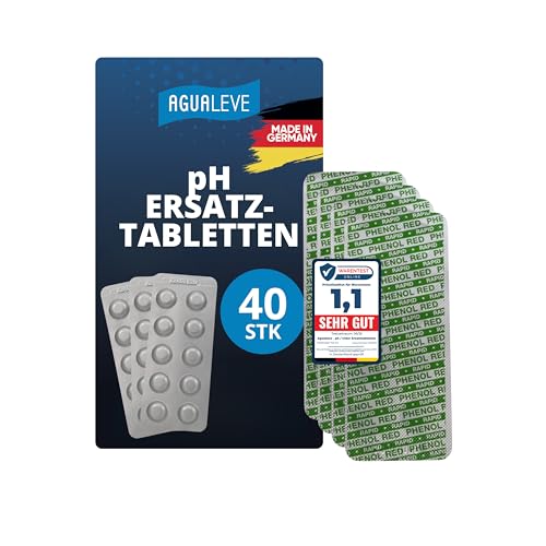 AGUALEVE® 40 pH-Wert (Phenol red) Rapid Pool Testtabletten | für Poolwasser-Schütteltest | Markenqualität Made in Germany | mit gratis digitalem Poolpflegeguide von AGUALEVE