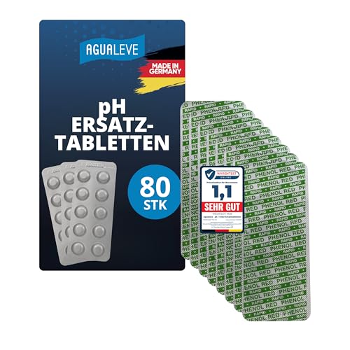 AGUALEVE® 80 pH-Wert (Phenol red) Rapid Pool Testtabletten | für Poolwasser-Schütteltest | Markenqualität Made in Germany | mit gratis digitalem Poolpflegeguide von AGUALEVE