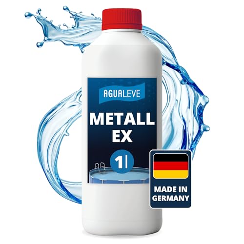 AGUALEVE® Metall Ex 1 Ltr. | entfernt und verhindert Metall- und Kalkablagerungen | für Pools, Whirlpools und Planschbecken jeder Art | Markenqualität Made in Germany | Einfache und sichere Anwendung von AGUALEVE