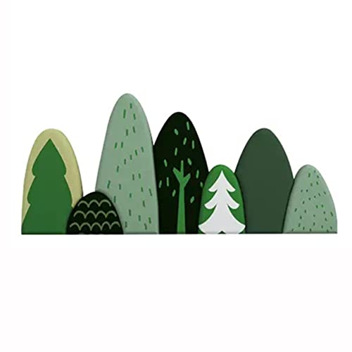 3D Wandpaneele Kids Anti-Collision Wall Stickers PU Wall Padding Self- Adhesive 3D Wall Panels Wall Cushion Padding for Boys Girls' Room Green Trees Pattern Sticker, 7 Sizes (Color : 150X50CM) von AGYHAM