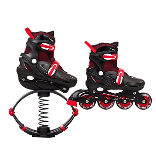 Springschuhe Kangoo Känguru-Sprungschuhe, Kinder Teen Fitness 2-in-1-Rollschuhe, Springende Schuhe, 3 Größen (Color : Black+red, Size : 39-42) von AGYHAM