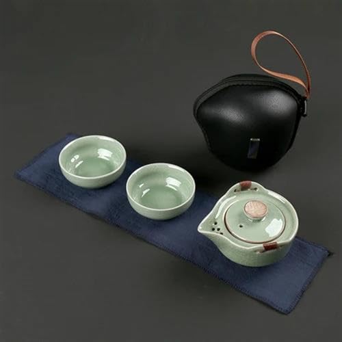 Teeservice Für Erwachsene Doppelte Porzellan-Tee-Set Geschenk Heimdekoration Zubehör Tragbare Reise-Teetasse Teekanne Moderne Hellgrüne Keramik-Teegeschirr-Sets Teekanne Teeservice Teekannen(E) von AGYSVGZ