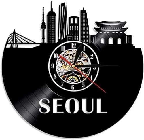AGlitw 12 Zoll personalisierte -Vinyl- in Seoul, Südkorea, für Heimdekoration, Seoul Skyline, Kunstgeschenke für Reisende, Korea von AGlitw