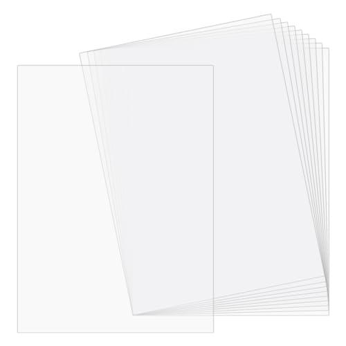 AHANDMAKER 10 Stück Durchsichtige Kunststofffolie, Styrolplatten, 8.3"X11.7"X0.023" Bastel-Kunststoffplatten, A4, flexible, Durchsichtige Kunststofffolie Für Displays, Zeichen, Tischplatte von AHANDMAKER