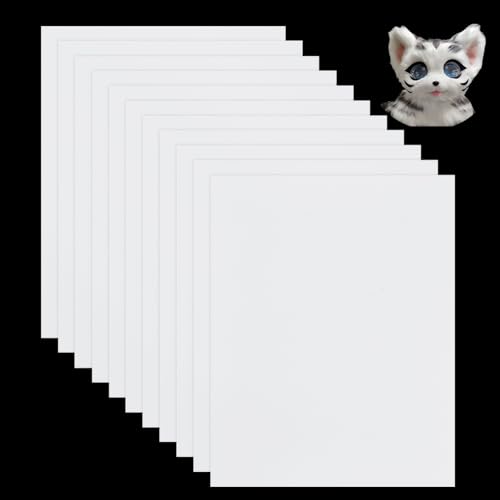 AHANDMAKER 10 Stück PVC Platten 11 x 8.660.23cm (3) mm Dick Bastelplatten Formbare Kunststoff DIY Materialien Für Furry-Cosplay-Fursuit-Augen-Schilder, Ausstellungsprojekte, Kunsthandwerk Weiß von AHANDMAKER