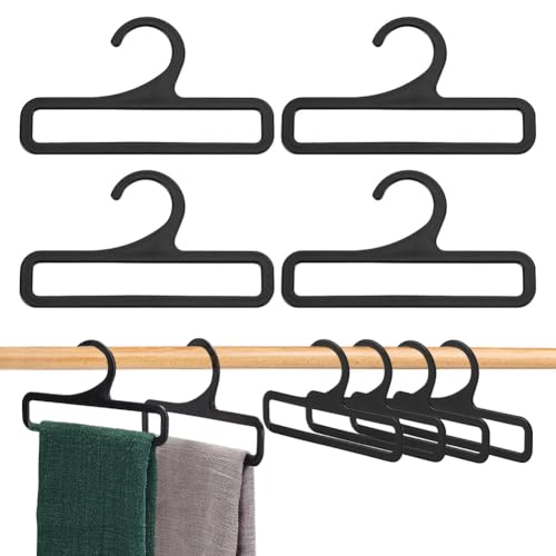 AHANDMAKER 10 x Schal Aufhänger. Schwarzer Rechteckiger Handtuchhalter Schalhalter Organizer Aus Kunststoff Schal Display Krawatten Organizer Platzsparender Kleiderbügel Zum Aufhängen 5.39x3 Zoll von AHANDMAKER