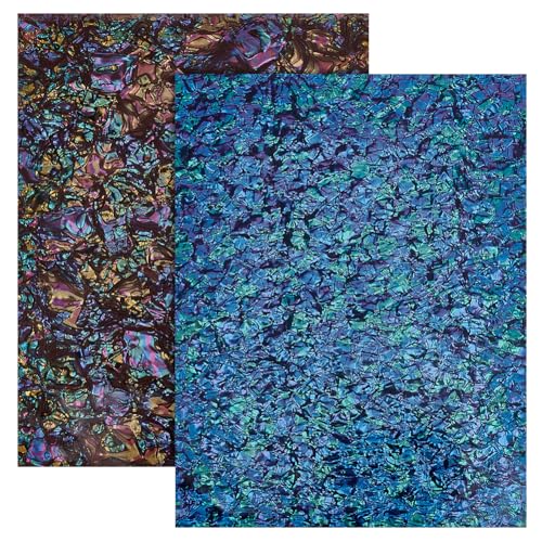 AHANDMAKER 2 Blatt Aufkleber Aus Abalone-Muschel, 2 Farbe: Imitation Abalone-Handaufkleber Zum Basteln, Selbstklebende, Entfernbare Tapete, Rechteckige Abalone-Muschelaufkleber(300x203x0.7 mm) von AHANDMAKER