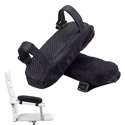 AHANDMAKER 2 Pcs Stuhl Armlehne Pads, Polyester Computer Stuhl Armlehne Kissen, schwarz Ellenbogen Kissen, abnehmbare Bürostuhl Armabdeckungen mit weichem Memory Foam, für Ellenbogen Unterstützung von AHANDMAKER