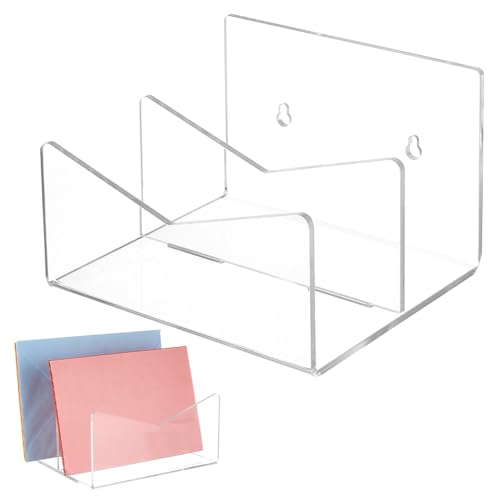 AHANDMAKER 2 Reihiger Briefhalter Aus Acryl Für Die Wand Prospekthalter Zur Wandmontage Hängeregal Kartenhalter An Der Wand Montierte Postständer Umschlaghalter Aktenhalter von AHANDMAKER