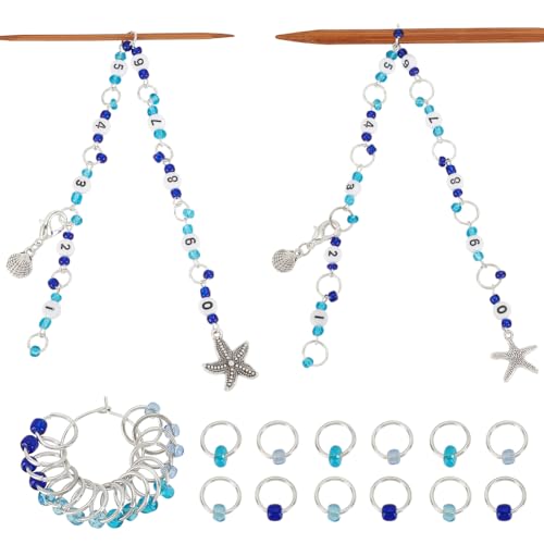 AHANDMAKER 2 Set Reihenzähler Ketten Set Nummer 0~9 Stricken Mit Anhängern Aus Legierung Zahlenperlen Maschenmarkierer Aus Acryl Zum Stricken Und Häkeln Verfolgen Des Projektfortschritts AHANDMAKER 2 Set Reihenzähler Ketten Set Nummer 0~9 Stricken Mit Anhängern Aus Legierung Zahlenperlen Maschenmarkierer Aus Acryl Zum Stricken Und Häkeln Verfolgen Des Projektfortschritts von AHANDMAKER