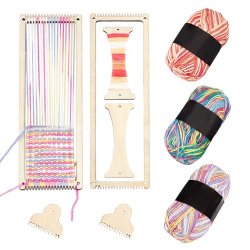 AHANDMAKER 2 Set Webstuhl Set Webrahmen Set Mit Garnen. Stäbe Kämme Shuttles 2.6 x 8 Zoll Holz Lesezeichen Strickwebstuhl Für Erwachsene Webliebhaber Enthält Genug Webgarn AHANDMAKER 2 Set Webstuhl Set Webrahmen Set Mit Garnen. Stäbe Kämme Shuttles 2.6 x 8 Zoll Holz Lesezeichen Strickwebstuhl Für Erwachsene Webliebhaber Enthält Genug Webgarn von AHANDMAKER