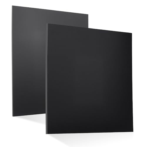 AHANDMAKER 2 Stück 3mm /6mm Dicke HDPE Platte 30 x 30cm Polyethylen Hoher Dichte Massive Kunststoffplatte Für Industrieprojekte Heimdekoration Handwerk Schwarz von AHANDMAKER