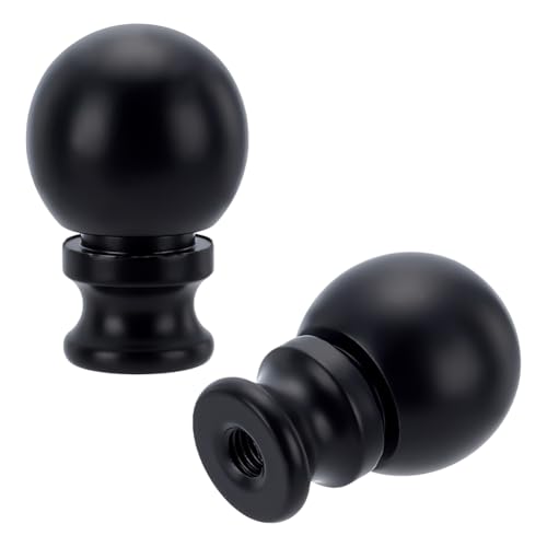 AHANDMAKER 2 Stück Schwarze Lampenendstücke 1 1/2 Zoll Lampenschirmmutter Schraubkappe Kugelknopf Endstückkopf Dekorationsaufsatz Für Dekorativen Ersatz Tisch Und Stehlampenaufsatz von AHANDMAKER