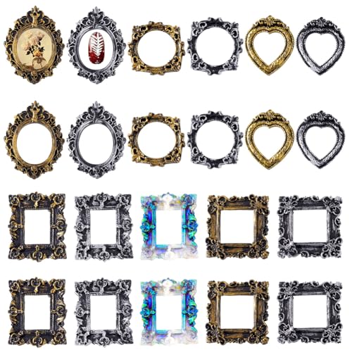 AHANDMAKER 22 x Vintage Bilderrahmen Aus Kunstharz. 11 Stile Antiker Bilderrahmen DIY mini Rahmen Tischplatte Schmuck Display Rahmen Für Handwerk Foto Requisiten Home Wand Hochzeitsdeko von AHANDMAKER
