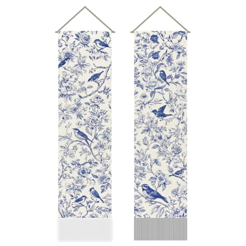 AHANDMAKER 2er Pack Blau Weiße Chinoiserie Wandteppiche Mit Blumen Und Vogelmotiv Vertikaler Ästhetischer Langer Wandteppich Im Chinesischen Stil Für Schlafzimmer Und Wohnzimmer 13 x 51 Zoll AHANDMAKER 2er Pack Blau Weiße Chinoiserie Wandteppiche Mit Blumen Und Vogelmotiv Vertikaler Ästhetischer Langer Wandteppich Im Chinesischen Stil Für Schlafzimmer Und Wohnzimmer 13 x 51 Zoll von AHANDMAKER