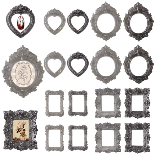 AHANDMAKER 32 x Vintage Bilderrahmen Aus Kunstharz. 8 Stile Antiker Bilderrahmen DIY mini Rahmen Tischplatte Schmuck Display Rahmen Für Handwerk Fotografie Home Wand Hochzeitsdekor von AHANDMAKER
