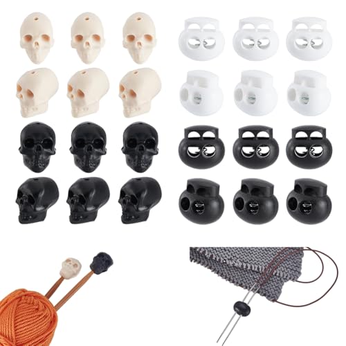 AHANDMAKER 32PCS Stricknadel Stopper Niedliche Skelettkopf Nadelspitze Protektoren Maschenstopper Für Kleine Stricknadeln Zubehör DIY Schmuckherstellung AHANDMAKER 32PCS Stricknadel Stopper Niedliche Skelettkopf Nadelspitze Protektoren Maschenstopper Für Kleine Stricknadeln Zubehör DIY Schmuckherstellung von AHANDMAKER