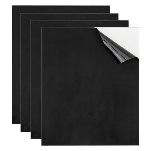 AHANDMAKER 4 Blatt Selbstklebende Filzplatten, 8x9.96 Zoll Rutschfester Stoff-Patch Für Tanzschuhe, Aufkleber, Selbstklebende Stoffbögen Zum Basteln, Schmuckschatulle Aus Filz, Sofas, Schwarz von AHANDMAKER